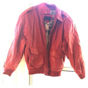 Red leather jacket